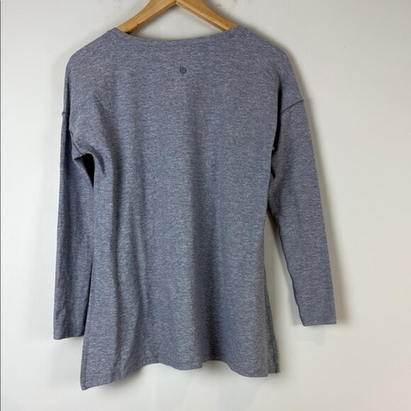 Lululemon Hit Unwind Long Sleeve Heathered Magnet Grey Women's Size 4 - Picture 5 of 8